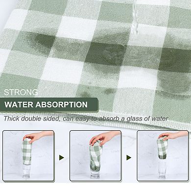Terry Kitchen Towels Set Of 6 Plaid Soft Absorbent Drying Dish Towels For Kitchen Cooking