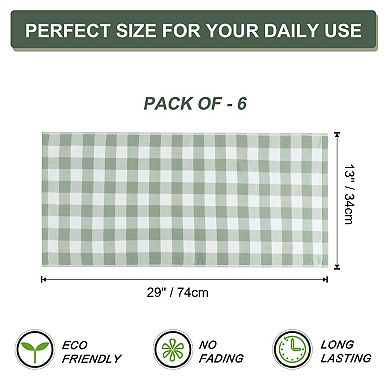 Terry Kitchen Towels Set Of 6 Plaid Soft Absorbent Drying Dish Towels For Kitchen Cooking