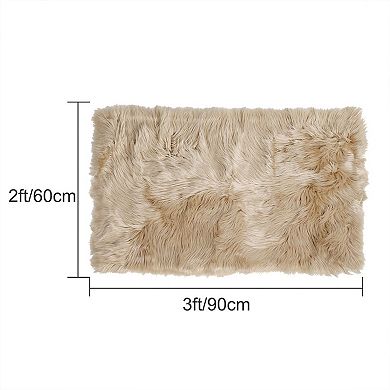 Artificial Animal Wool Modern Floor Mats, 2 X 3 Feet