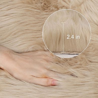 Artificial Animal Wool Modern Floor Mats, 2 X 3 Feet