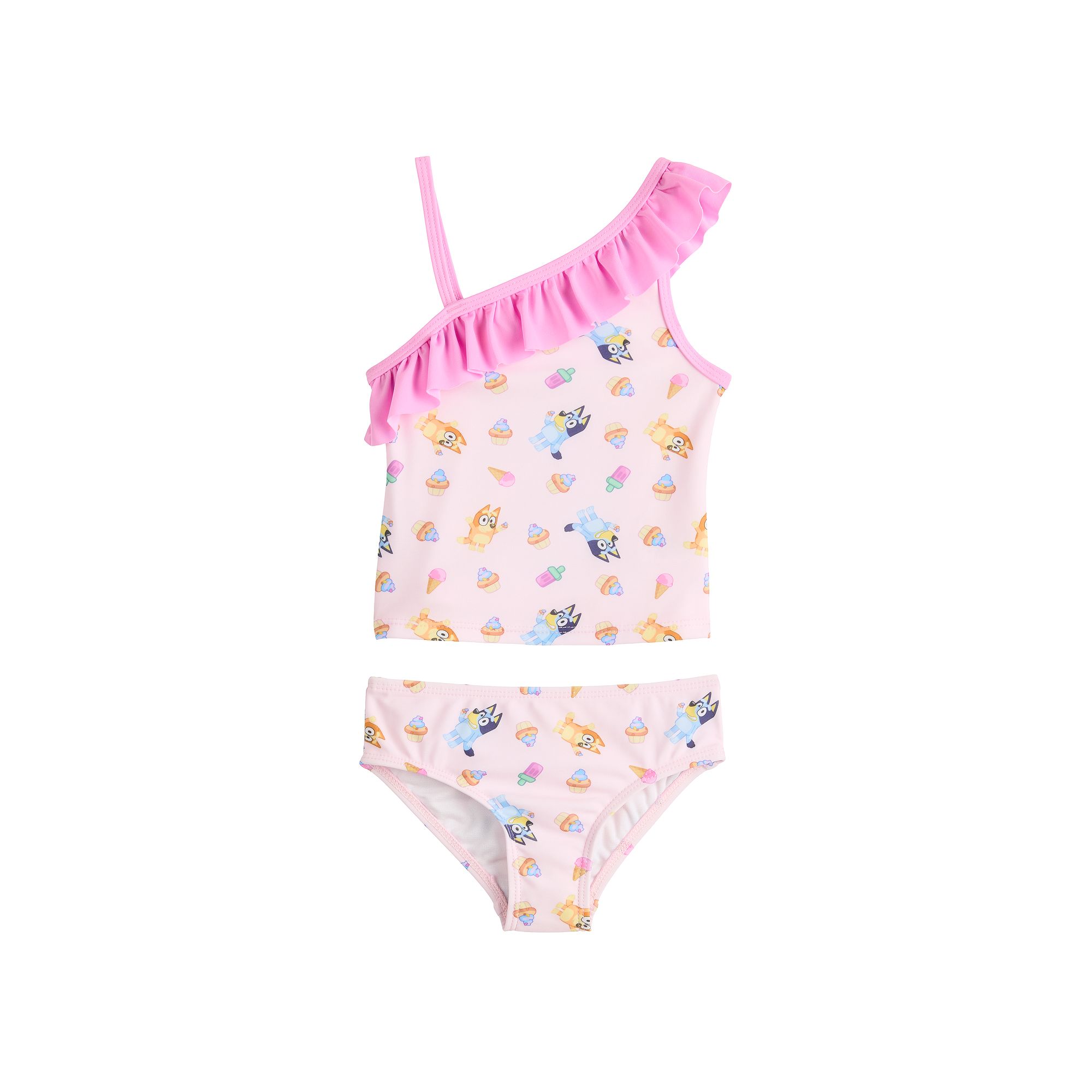 Baby & Toddler Girl Dreamwave Bluey One Shoulder Tankini Set, Toddler Girl