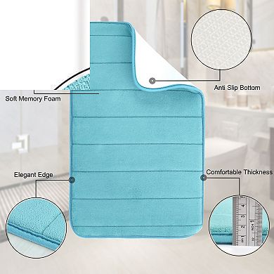 Memory Foam Bath Mat Absorbent Bathroom Rugs, 24" X 16"