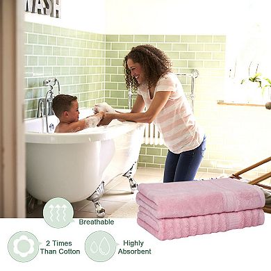 Bath Towels 2pcs Ribbed Luxury Bath Towel Set For Bathroom Super Soft And Absorbent