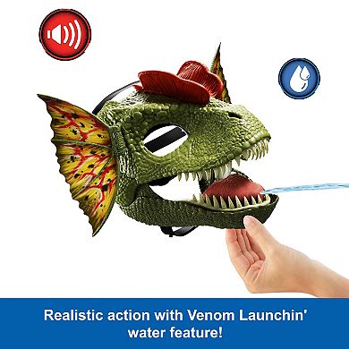 Mattel Jurassic World Dilophosaurus Role Play Mask with Sound & Water-Shooting Feature