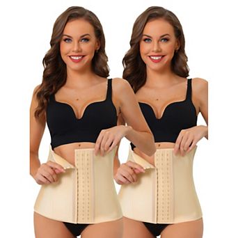2packs Women's 3 Hooks Waist Corset Workout Tummy Control Body Shaper For Weight Loss