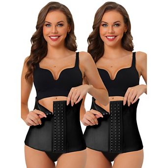 2packs Women's 3 Hooks Waist Corset Workout Tummy Control Body Shaper For Weight Loss