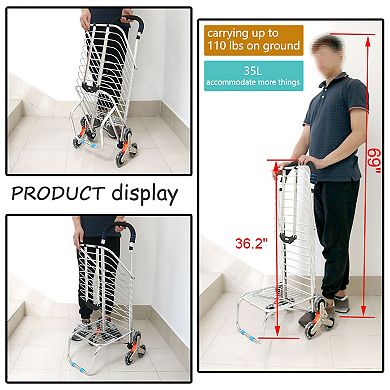 Stair Climber Foldable Cart Shopping Grocery Transport Up To 110 Pounds