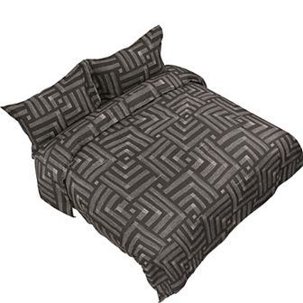 3 pc Comforter Set Geometric Modern Pattern Duvet With 2 Pillow Shams
