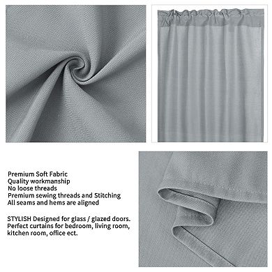 Blackout Elegant Curtains Rod Sliding Door Darkening Drapes