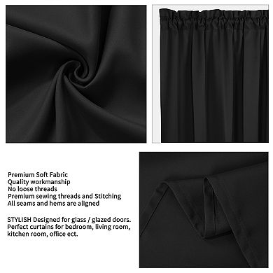 2pcs Blackout Curtain Sliding Door Panel Darkening Drapes