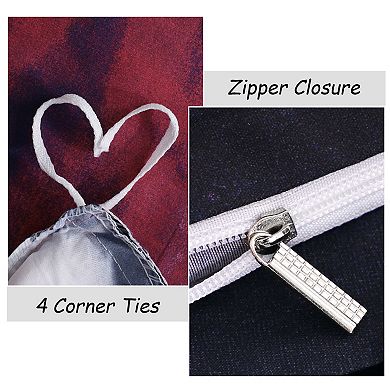 4 Piece Galaxies Duvet Cover Sets 3d Printed Space Themed, All Season Reversible Design