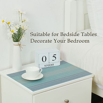 Placemats Woven Non-slip Mats for Kitchen Dining Table, Blue, 4pcs