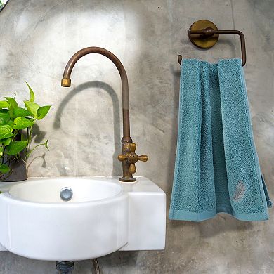 Cotton Hand Towels 2 Pack Embroidered Thick Face Towel, Hotel Spa Quality Hand Towel For Bathroom