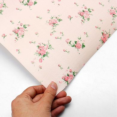 Household Kitchen Flower Pattern Non-slip Cupboard Paper Mat 11.8"x118"