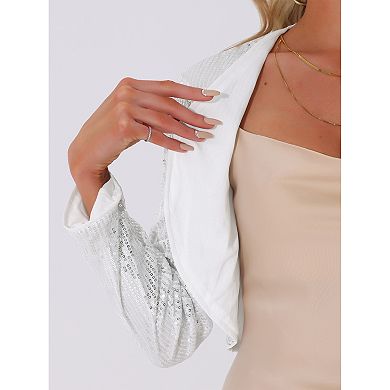 Sequin Jacket For Women's Party Cropped Sparkly Bolero Shrug