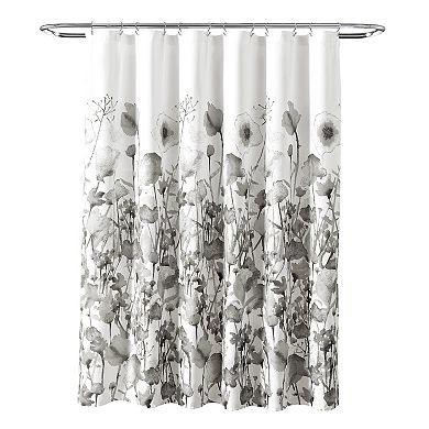 Lush Decor Zuri Flora Gray Shower Curtain