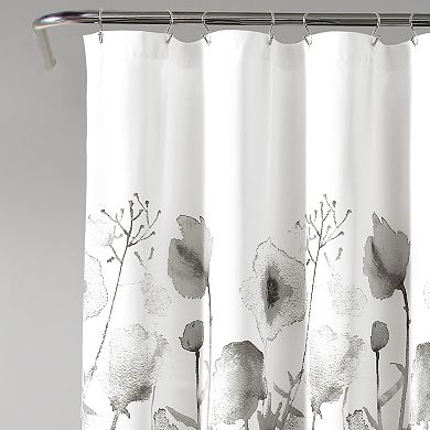 Lush Decor Zuri Flora Gray Shower Curtain