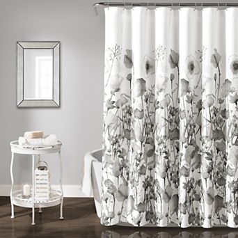 Lush Decor Zuri Flora Gray Shower Curtain