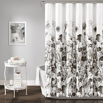 Lush Decor Zuri Flora Gray Shower Curtain