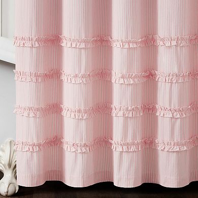 Lush Decor 72" x 72" Vintage Stripe Yarn Dyed Cotton Shower Curtain