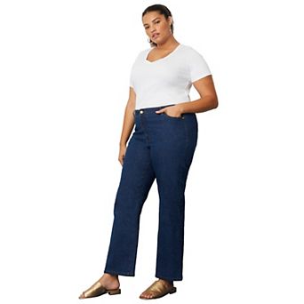 June + Vie Women's Plus Size June Fit Boyfriend Jeans
