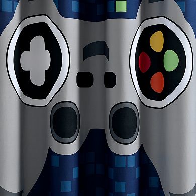 Lush Decor Video Games Navy Shower Curtain