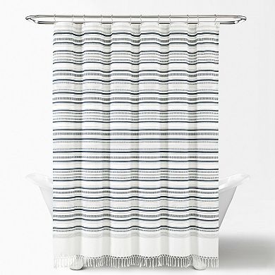 Lush Decor 72" x 72" Urban Woven Yarn Dyed Eco-Friendly Recycled Cotton Shower Curtain