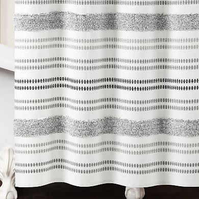 Lush Decor Modern Tufted Stripe Woven Yarn Shower Curtain