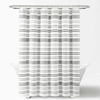 Lush Decor Modern Tufted Stripe Woven Yarn Shower Curtain