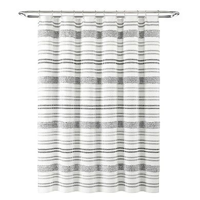 Lush Decor Modern Tufted Stripe Woven Yarn Shower Curtain