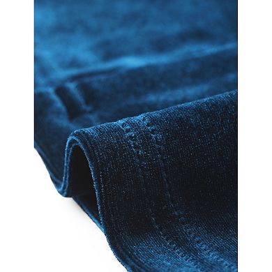 Velvet Shrug Top For Women's 3/4 Sleeve Ruffled Cocktail Party Cropped Cardigan