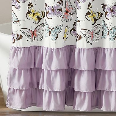 Lush Decor Flutter Butterfly Shower Curtain