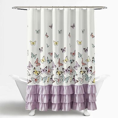 Lush Decor Flutter Butterfly Shower Curtain