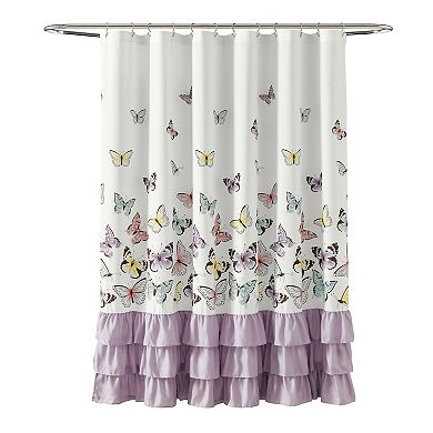 Lush Decor Flutter Butterfly Shower Curtain