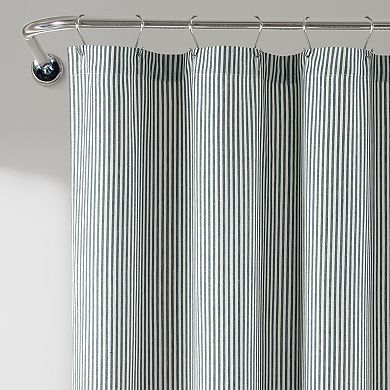 Lush Decor Farmhouse Vintage Stripe Yarn Shower Curtain