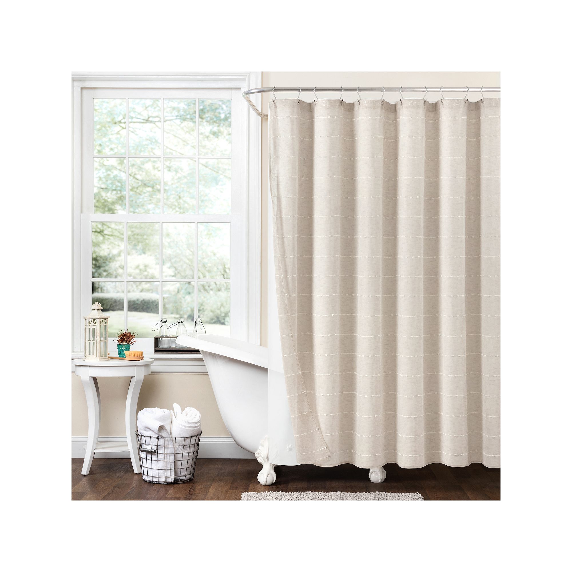 Lush Decor Farmhouse 2-pc. Textured Sheer With PEVA Lining Shower Curtain S