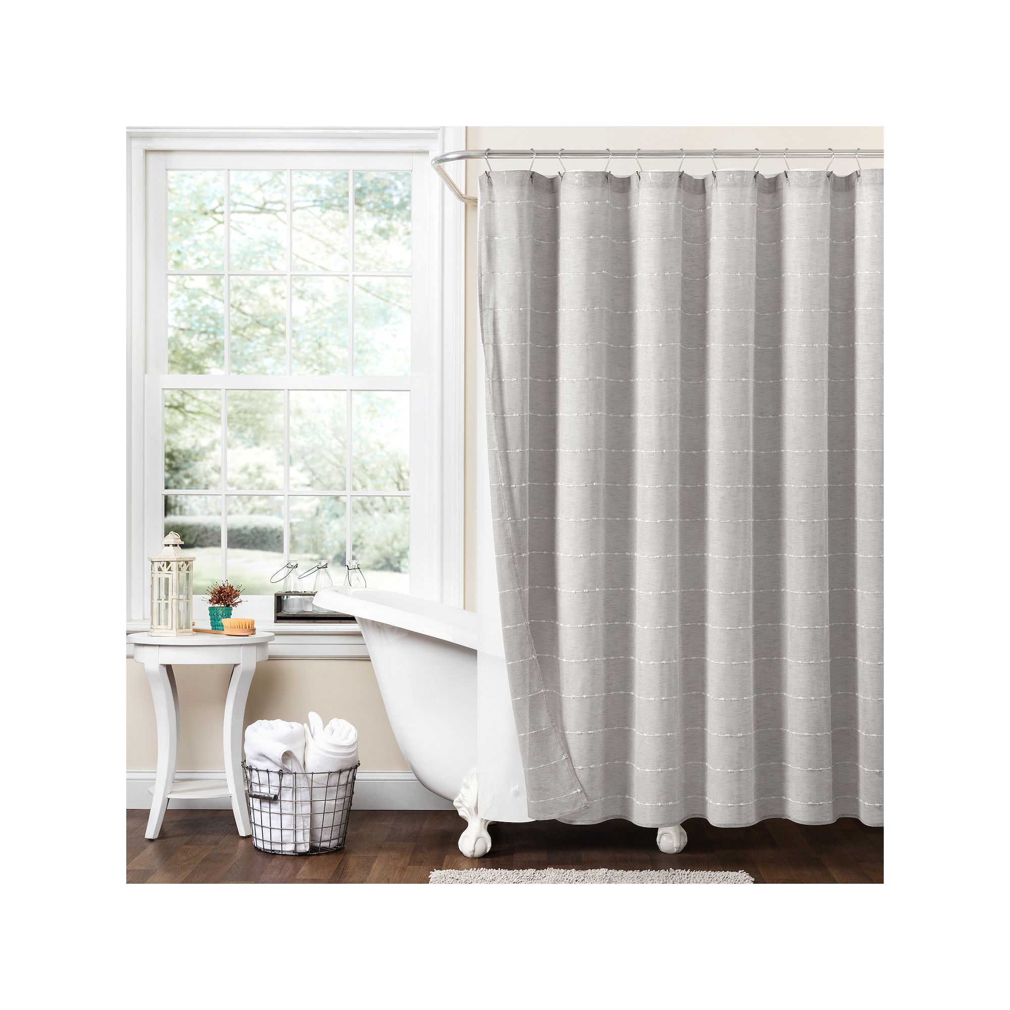 Lush Decor Farmhouse 2-pc. Textured Sheer With PEVA Lining Shower Curtain S