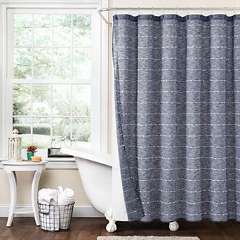 Lush Decor Farmhouse 2 pc Textured Sheer With PEVA Lining Shower Curtain Set