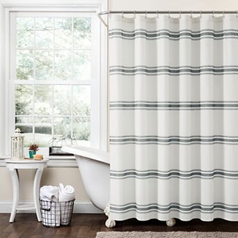 Lush Decor Farmhouse Stripe Shower Curtain