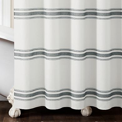 Lush Decor Farmhouse Stripe Shower Curtain