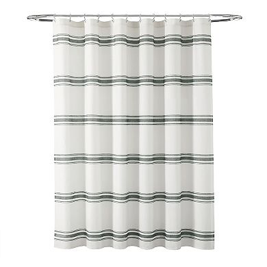 Lush Decor Farmhouse Stripe Shower Curtain