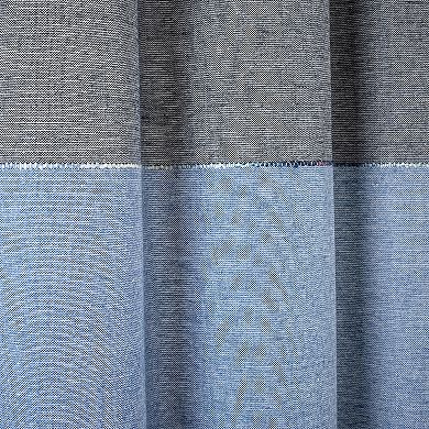 Lush Decor Color Block Ombre Yarn Shower Curtain