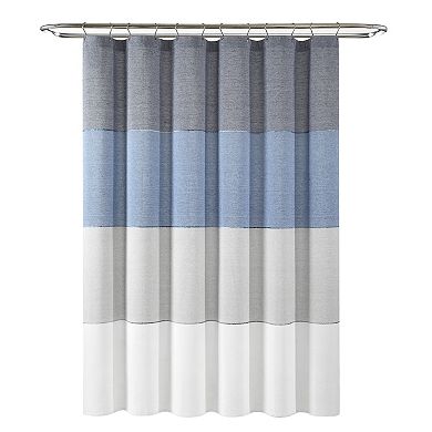 Lush Decor Color Block Ombre Yarn Shower Curtain