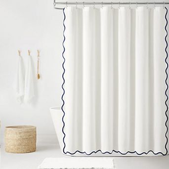 Lush Decor Coastal Chic Scallop Edge Shower Curtain
