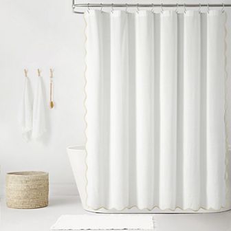 Lush Decor Coastal Chic Scallop Edge Shower Curtain