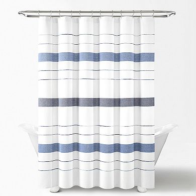 Lush Decor Chic Stripe Yarn Shower Curtain