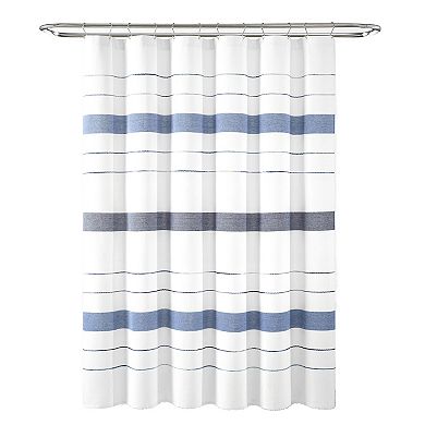 Lush Decor Chic Stripe Yarn Shower Curtain