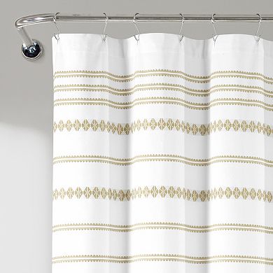 Lush Decor Breezy Chic Tassel Jacquard Shower Curtain