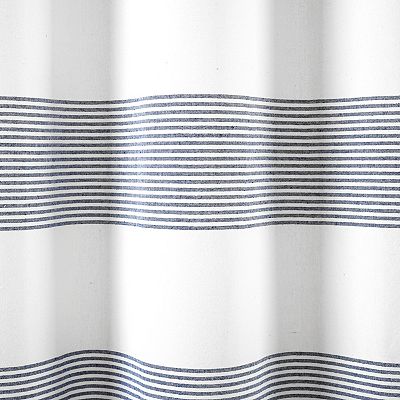 Lush Decor Boho Kendra - Tenda da doccia in cotone riciclato ecologico tinto in filo, 182,9 x 182,9 cm, colore: Bianco