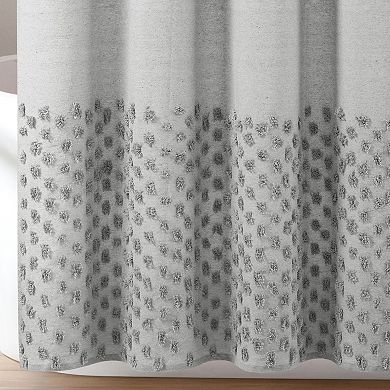 Lush Decor Boho Polka Dot Yarn Shower Curtain